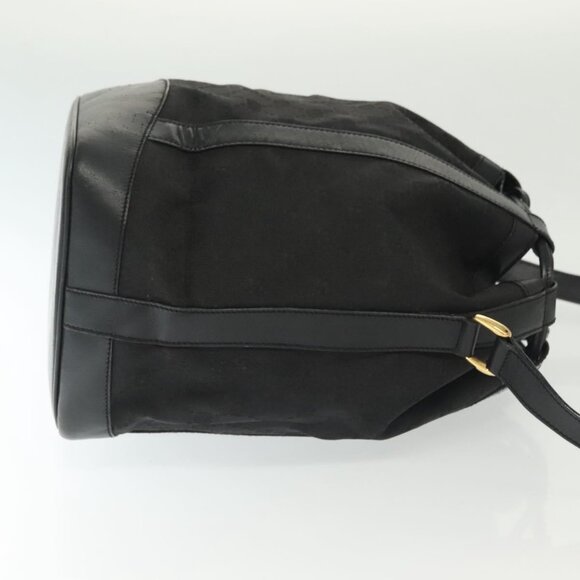 GUCCI GG Canvas Shoulder Bag Black Gold Auth 139771 - Picture 5 of 16